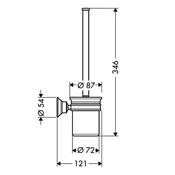 Щетка для унитаза Axor Montreux 42035020 с держателем, хром, фото 2