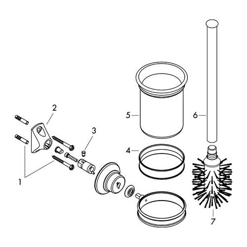 Щетка для унитаза Axor Montreux 42035020 с держателем, хром, фото 3