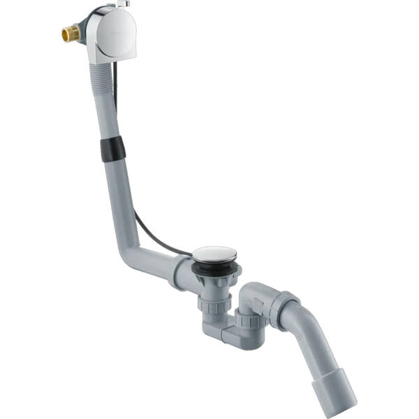 Сифон для ванни Hansgrohe Exafill S 58113000 з функцією наповнення через перелив,  з набором накладок для зливу та переливу, фото 1