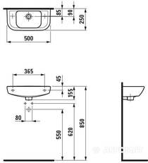Раковина Laufen Pro H8169570001051 50 см, фото №3