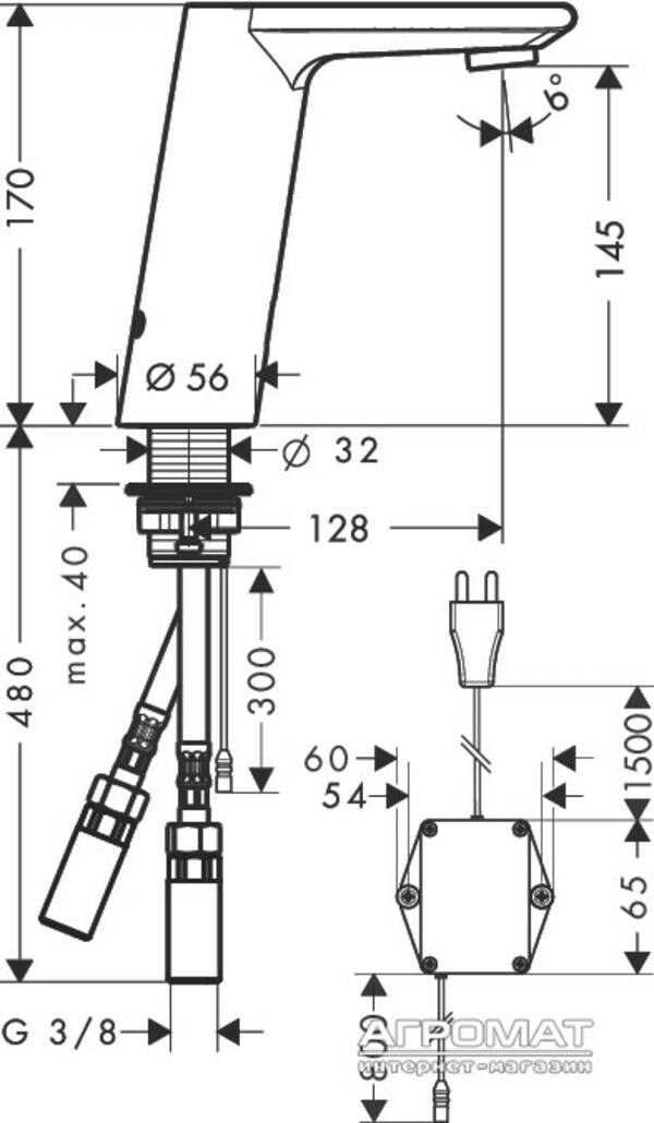 Смеситель для раковины Hansgrohe Metris S 31103000, фото 2