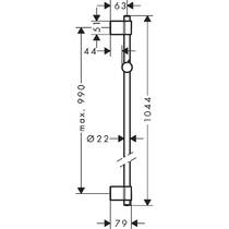 Душова штанга 105 см Hansgrohe Unica Varia 27356000 хром, фото №2