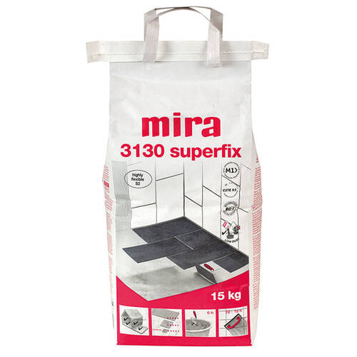 Клей для плитки Mira №3130 Superfix білий 15кг, фото 1