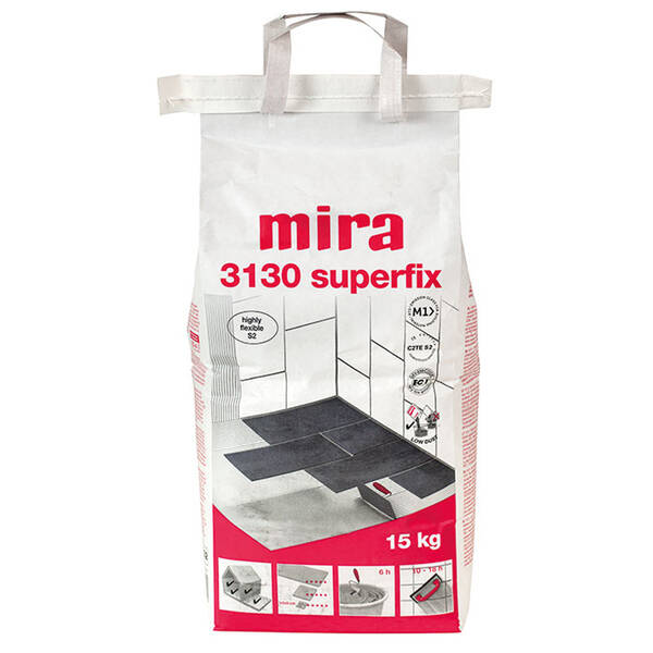 Клей для плитки Mira №3130 Superfix білий 15кг, фото 1