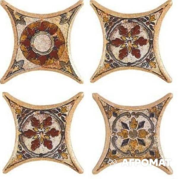 Вставка декоративна Azulev Octogonal Estrella Tarancon Terra 4 6,7x6,7 см, фото 1