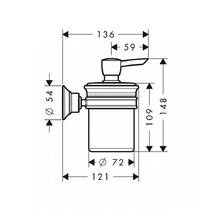 Дозатор для жидкого мыла Axor Montreux 42019820 с держателем никель/белый, фото №2
