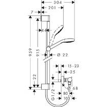 Змішувач для душу термостатичний Hansgrohe Croma Select E Vario Combi 27082400 з душовим набором і штангою, хром, фото №2