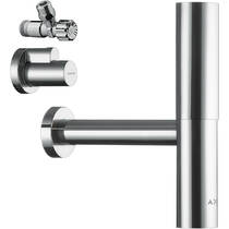 Сифон для раковины колбовый Axor Flowstar 51304000 с двумя угловыми вентилями и крышками, хром, фото №1