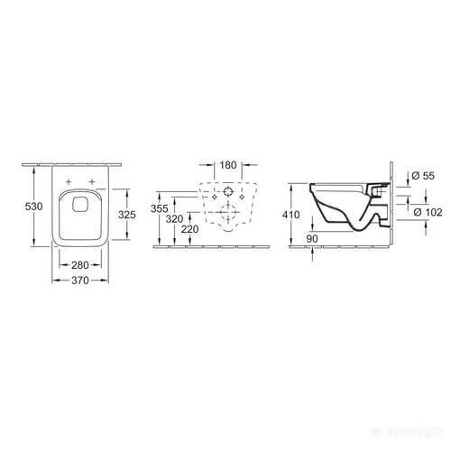 Унитаз подвесной Villeroy&Boch Architectura 5685R001 безободковый, фото 3