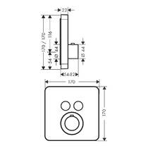 Смеситель скрытого монтажа Axor ShowerSolutions 36707250 с термостатом, матовое золото, фото №2