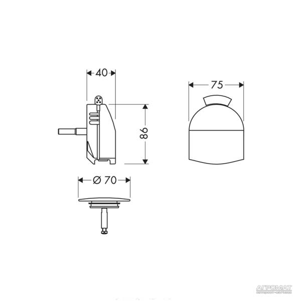 Накладка на сифон Hansgrohe Exafill 58127000 хром, фото 2