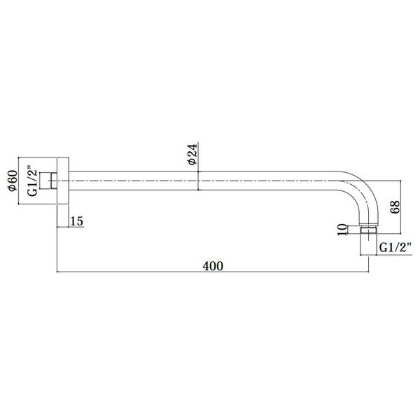 Тримач верхнього душу Paffoni ZSOF 034 NO Syncro 400 мм настінний, фото 4