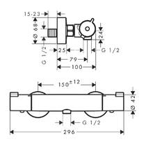 Змішувач для душу Hansgrohe Ecostat 1001 CL 13211000 з термостатом, хром, фото №2