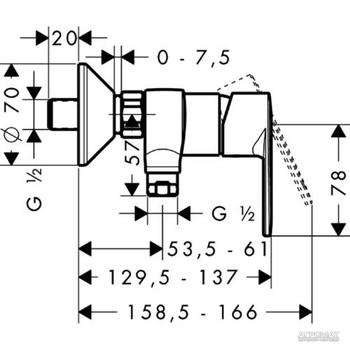Змішувач для душу Hansgrohe Talis Е2 31662000, фото 2