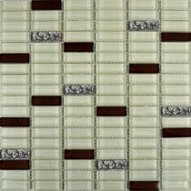Мозаика Grand Kerama 1085 Микс Охра, Коричневый, Платина Рифленый 30х30 см, фото №1