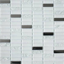 Мозаїка Grand Kerama 1086 Мікс Білий-Білий Колотий-Платина 30х30 см, фото №1