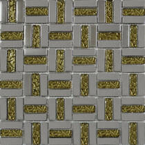 Мозаїка Grand Kerama 1087 Тріно Платина-Золото Рифлена 30х30 см, фото №1