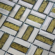 Мозаїка Grand Kerama 1087 Тріно Платина-Золото Рифлена 30х30 см, фото №2