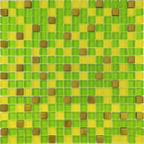 Мозаика Grand Kerama 457 Микс зеленый, желтый, золото 30х30 см, фото №1