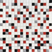 Мозаика Grand Kerama 458 Микс белый, красный, черный, платина 30х30 см, фото №1