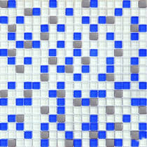 Мозаика Grand Kerama 466 Микс белый, голубой, платина 30х30 см, фото №1