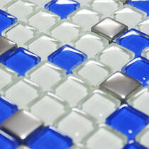 Мозаїка Grand Kerama 466 Мікс білий, блакитний, платина 30х30 см, фото №2