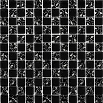 Мозаика Grand Kerama 807 Шахматка Черная-Завиток Платина 30х30 см, фото №1