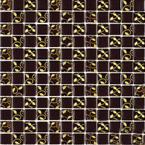 Мозаика Grand Kerama 808 Шахматка Шоколад-Завиток Золото 30х30 см, фото №1