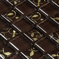 Мозаика Grand Kerama 808 Шахматка Шоколад-Завиток Золото 30х30 см, фото №2