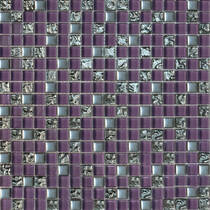 Мозаика Grand Kerama 914 Микс фиолетовый, платина рифленый, платина 30х30 см, фото №1