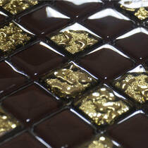 Мозаїка Grand Kerama 915 Мікс шоколад, золото, рифлене золото 30х30 см, фото №2