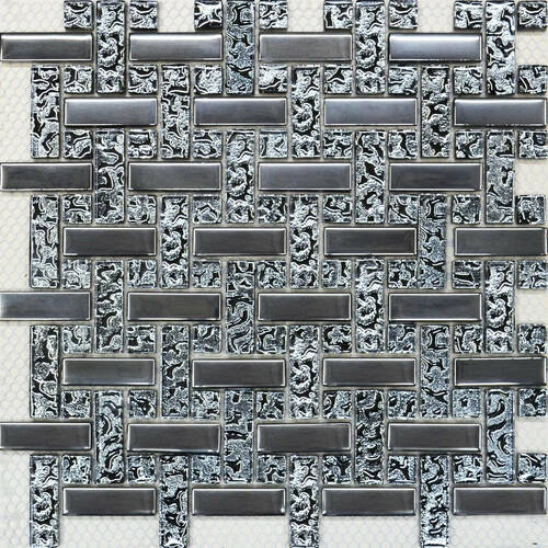 Мозаїка Grand Kerama Плетінка Платина - Платина Рельефна 30х30 см, фото 1