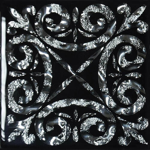 Вставка декоративна Grand Kerama Tako Класік Платина Рифл. 6,6x6,6 см, фото 1