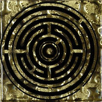 Вставка декоративная Grand Kerama Tako Лабиринт Золото Рифл. 6,6x6,6 см, фото №1