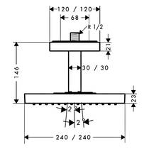 Верхній душ Axor ShowerSolutions 10929930 латунь полірований, фото №2