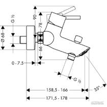 Смеситель для ванны Hansgrohe Talis S2 32440000, фото №2