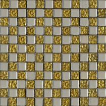 Мозаика Grand Kerama 945 Микс Шахматка Платина - Золото Рельеф 30х30 см, фото №1