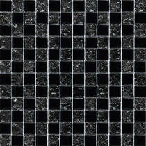 Мозаика Grand Kerama 2119 Шахматка Черный-Черный Колотый 30х30 см, фото №1