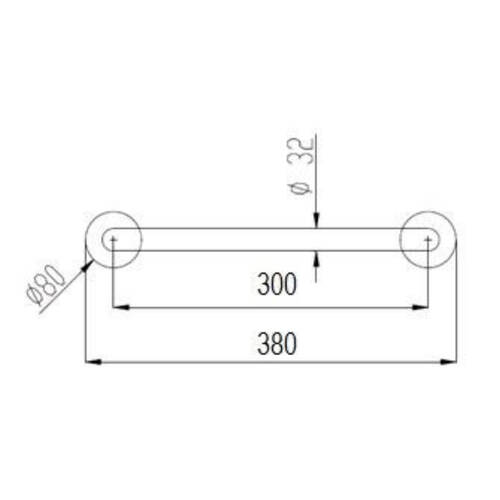 Поручень Genwec GW11 01 04 01 300 мм, матовая нержавеющая сталь, фото 2