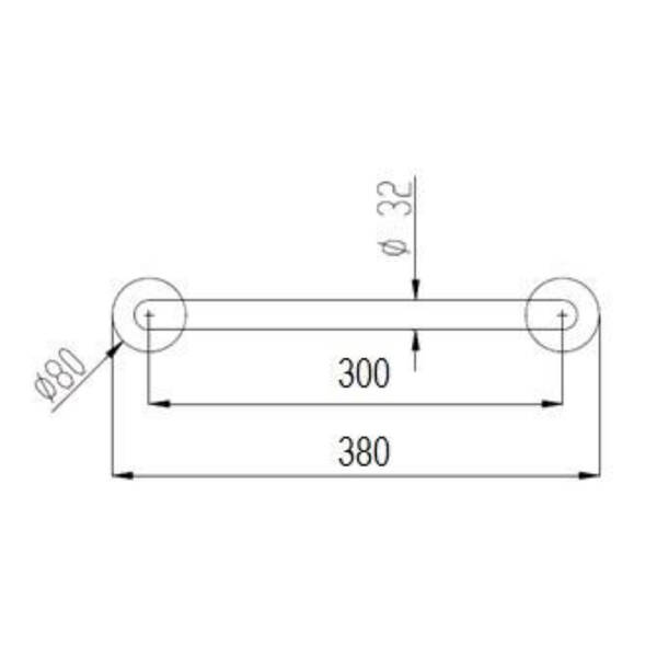 Поручень Genwec GW11 01 04 01 300 мм, матовая нержавеющая сталь, фото 2
