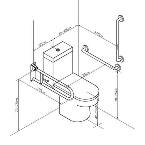 Поручень Genwec GW11 01 04 01 300 мм, матовая нержавеющая сталь, фото 3
