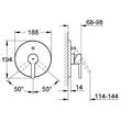 Смеситель скрытого монтажа для ванны/душа Grohe Lineare 19297000, фото 2