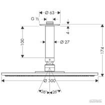 Верхний душ Hansgrohe Raindance S 27494000, фото №3