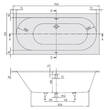 Ванна кварилова Villeroy&Boch Oberon BQ199OBE2V-01 190х90 см з ніжками, фото 2