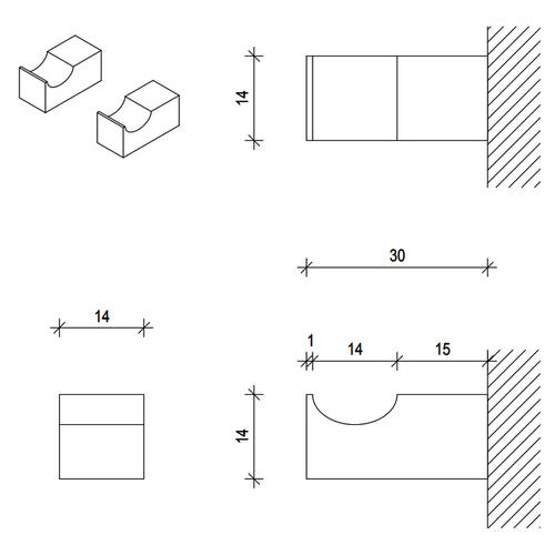 Крючок Decor Walther Corner CO HAK1 0561900 комплект 2 шт, хром, фото 2