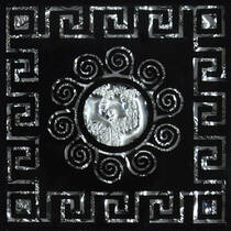 Вставка декоративная Grand Kerama Tako Византия Платина Рифл 6,6x6,6 см, фото №1
