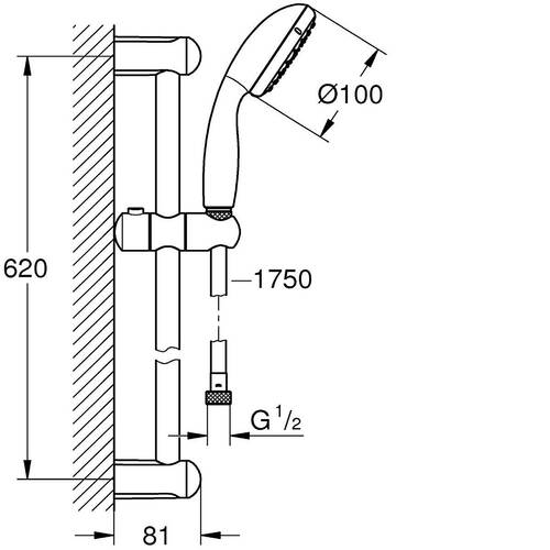 Душевой набор Grohe New Tempesta Classic 100 27598001, фото 2