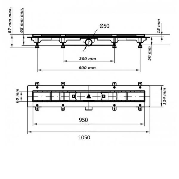 Душовий канал MCH CH 950/50 KN 1 з решіткою Класік 950 мм, фото 2