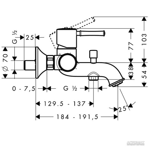 Змішувач для ванни Hansgrohe Talis Classic 14140000, фото 2