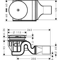 Сифон для душевого поддона Hansgrohe Raindrain 90 XXL 60067000, фото №2